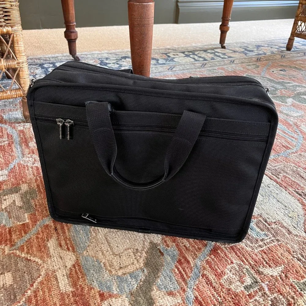 TUMI Black Nylon Gen 4.2 Expandable Organizer Laptop Briefcase